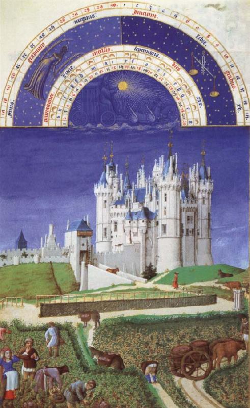 unknow artist Brothers Van Limburg September, page from the Tres riched heures du duc the Berry Sweden oil painting art
